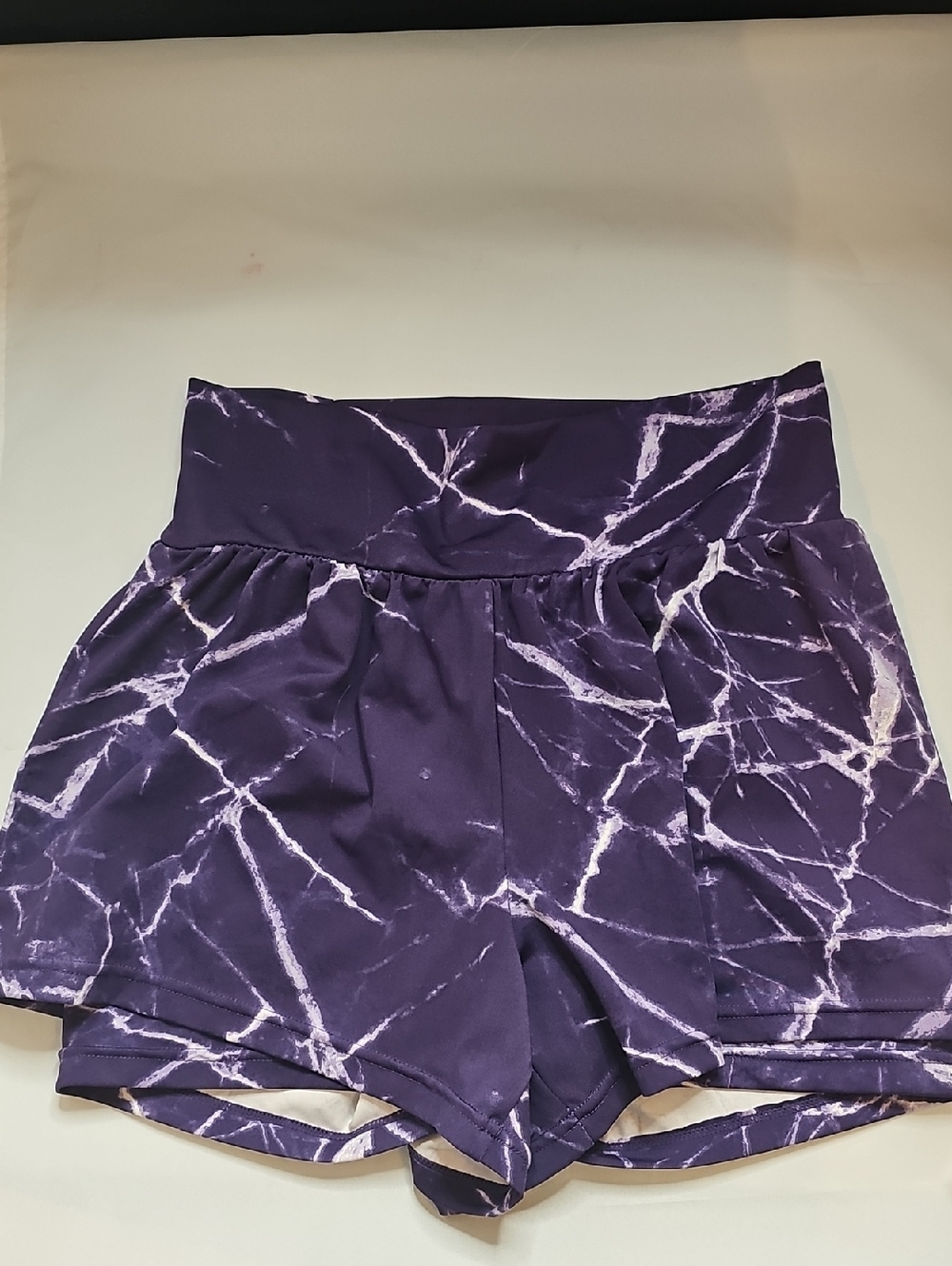 LuLaRoe Purple Marble-Print Skort Shorts